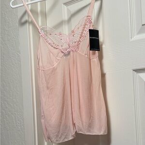 Rampage Pink Butterfly Accent Chemise